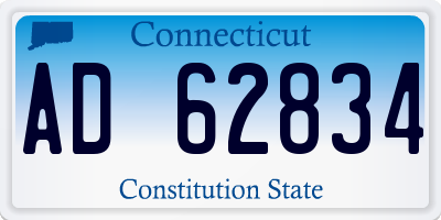 CT license plate AD62834