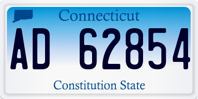 CT license plate AD62854