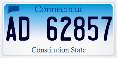 CT license plate AD62857
