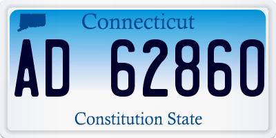 CT license plate AD62860