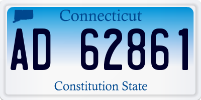 CT license plate AD62861