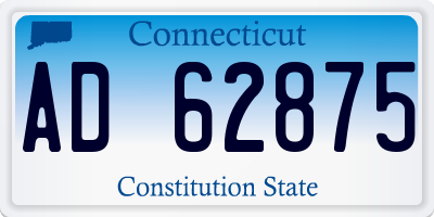 CT license plate AD62875