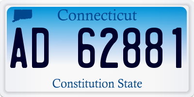 CT license plate AD62881