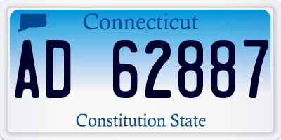 CT license plate AD62887