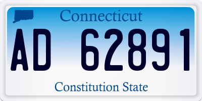 CT license plate AD62891