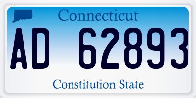 CT license plate AD62893