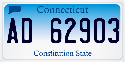 CT license plate AD62903