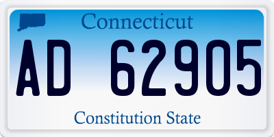 CT license plate AD62905