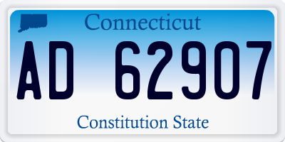 CT license plate AD62907