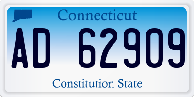 CT license plate AD62909