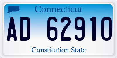 CT license plate AD62910