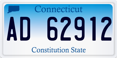 CT license plate AD62912