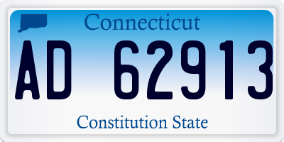 CT license plate AD62913