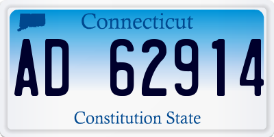 CT license plate AD62914