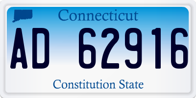 CT license plate AD62916