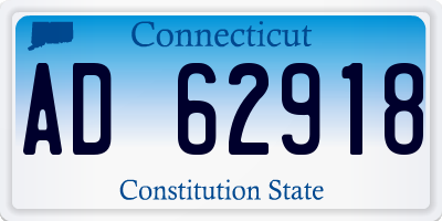 CT license plate AD62918