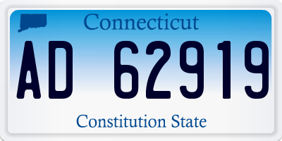 CT license plate AD62919
