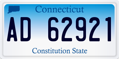 CT license plate AD62921
