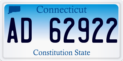 CT license plate AD62922