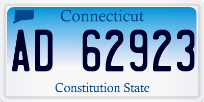 CT license plate AD62923