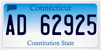 CT license plate AD62925