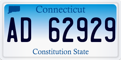 CT license plate AD62929