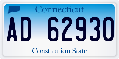 CT license plate AD62930