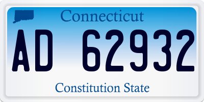 CT license plate AD62932