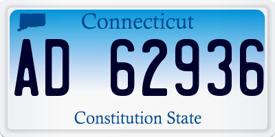 CT license plate AD62936