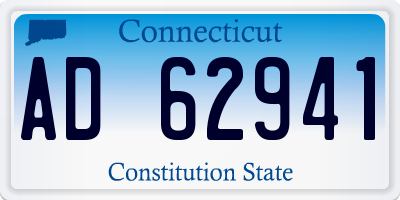CT license plate AD62941