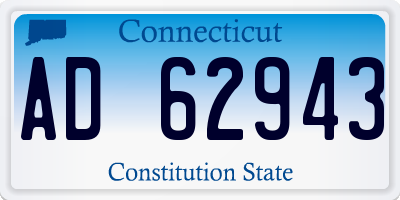 CT license plate AD62943