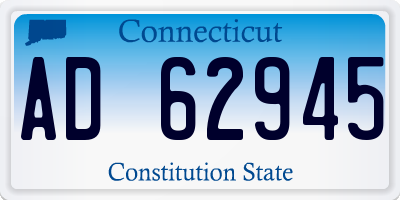CT license plate AD62945