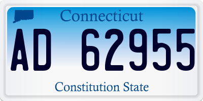 CT license plate AD62955
