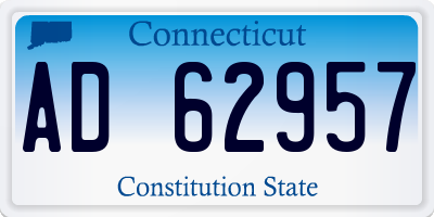 CT license plate AD62957