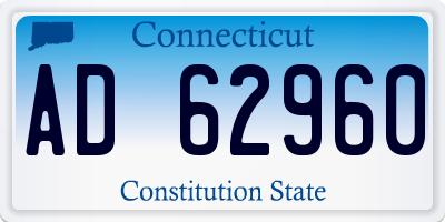 CT license plate AD62960