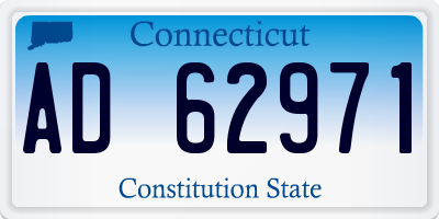 CT license plate AD62971