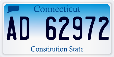 CT license plate AD62972