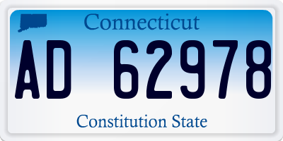 CT license plate AD62978