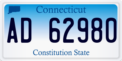 CT license plate AD62980
