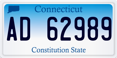 CT license plate AD62989