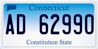 CT license plate AD62990