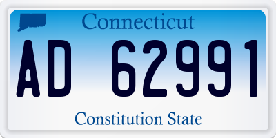 CT license plate AD62991