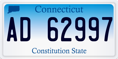 CT license plate AD62997