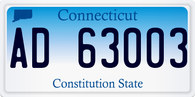 CT license plate AD63003