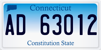 CT license plate AD63012
