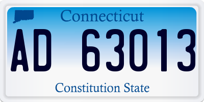 CT license plate AD63013