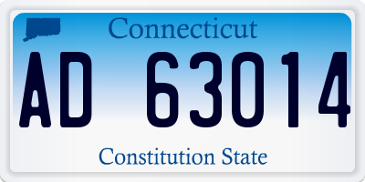 CT license plate AD63014