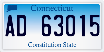 CT license plate AD63015
