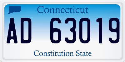 CT license plate AD63019