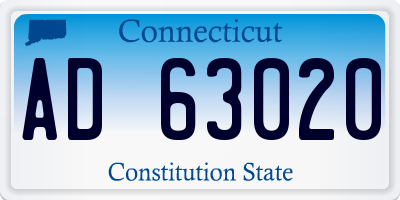 CT license plate AD63020